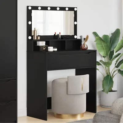 vidaXL Mese de toaletă pentru dormitor Negru 80 x 39,6 x 135 cm