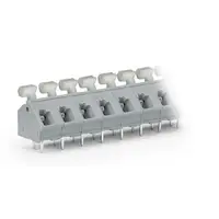 PCB terminal block; push-button; 2.5 mm²; Pin spacing 7.5/7.62 mm; 2-pole; CAGE CLAMP®; commoning option; 2,50 mm²; gray