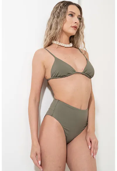 Slip cu talie inalta - Kaki
