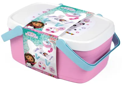 Set de joacă 2 în 1 Smoby - Coș de picnic Gabby's Dollhouse, cu 14 accesorii