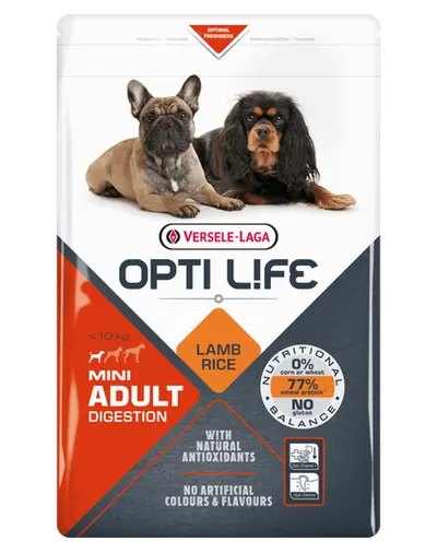 VERSELE-LAGA Opti Life Adult Digestion Mini hrana uscata pentru caini de talie mica cu sensibilitati alimentare 7,5 kg