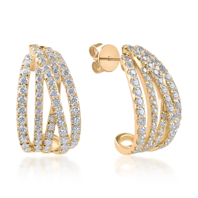 Cercei din aur galben cu diamante de 1.52ct