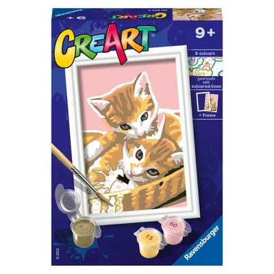 Pictura pe numere pentru copii Ravensburger CreArt Pisicute dragalase