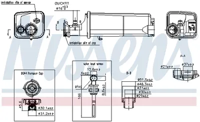 Vas expansiune cu capac, cu senzor nivel potrivit BMW Seria 3 (E46), X5 (E53) 10.99-12.07