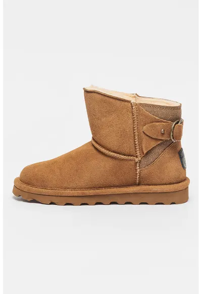 Ghete din piele intoarsa fara inchidere Betty - Caramel