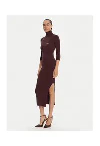 Rochie tricotata de dama visiniu
