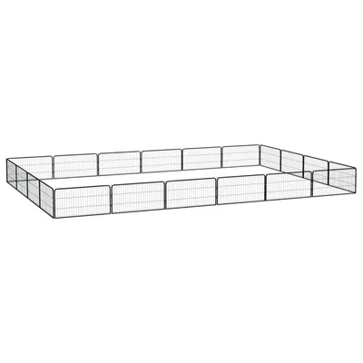 Gossi tarc caini 20 panouri negru 100x50 cm otel vopsit electrostatic