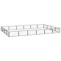Gossi tarc caini 20 panouri negru 100x50 cm otel vopsit electrostatic