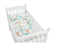 Lenjerie patut cu 3 piese KikkaBoo Fantasia EU 140x70cm din bumbac, cu pilota,husa pilota si aparatoare laterala pentru patut 210x35 cm