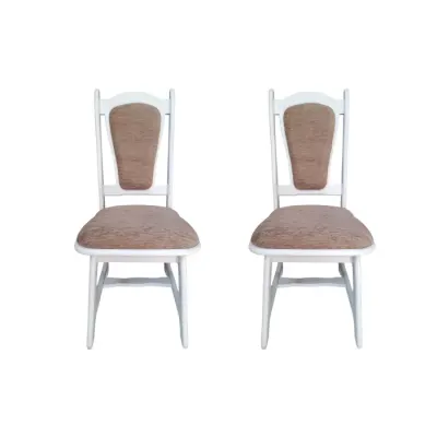 Set 2 scaune IZA, cadru alb + stofa maro, 45x45x95 cm