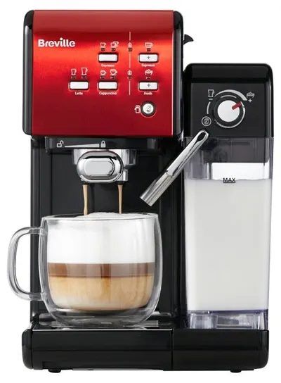 Espressor Breville – Prima Latte II VCF109X-01, 19 bar, 1,5 l, roșu/negru