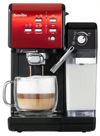Espressor Breville – Prima Latte II VCF109X-01, 19 bar, 1,5 l, roșu/negru