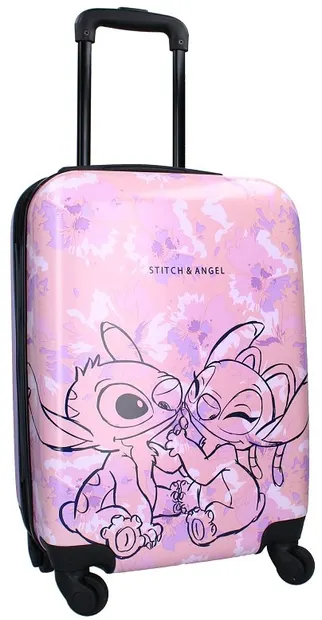 Valiza cu roți pentru copii Vadobag Stitch - Ohana Forever, Stitch și Angel