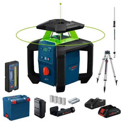 Nivelator laser rotativ Bosch - Professional, GRL 18V-4-34 CVG, cu trepied și riglă