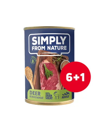 SIMPLY FROM NATURE hrana umeda caini 6 x 400 g + 1 GRATIS vanat si hrisca
