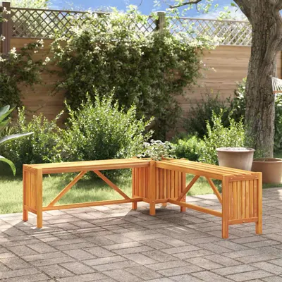 vidaXL Bancă de grădină de colț cu jardinieră, 117x117x40 cm, acacia