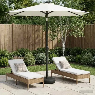 vidaXL Parasol de grădină cu lumini LED și bază 230 x 230 cm Poliester