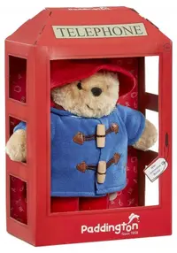 Jucărie de pluș Rainbow Designs - Paddington în cabină telefonică, 22 cm