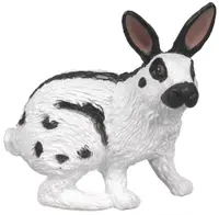 Figurina Papo Farmyard Friends – Iepuras alb cu urechile negre