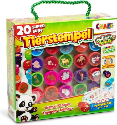 Set de timbre pentru copii Craze Kids - Animale multicolore