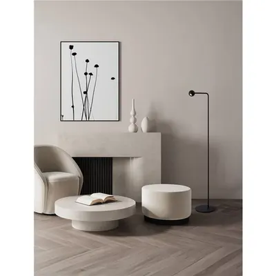 Lampa podea SFERA Nisipiu Negru Aluminiu & Otel LED 6 Wat 220-240 Volt 576Lm 3000K IP20 Intrerupator On/Off