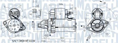 Electromotor (12v, 1,1kw) Potrivit Fiat Doblo, Fiorino Minivan, Grande Punto, Idea, Panda Hatchback, Punto, Punto Evo, Punto Evo Hatchback, Punto Hatchback, Strada; Lancia Musa 1.3d 06.03