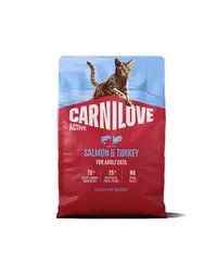 Hrană pisici CARNILOVE Active Cat Salmon and Turkey Adult 2 kg somon și curcan
