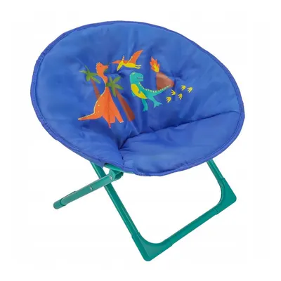 Scaun pliabil Jumi, pentru copii, 48x47 cm, motiv dinozaur, albastru-verde