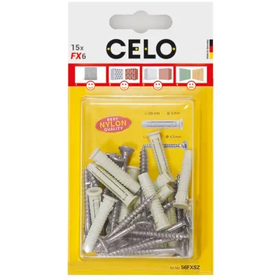 CELO Blister Plug cu hex-head wood surub FX 10 SKS