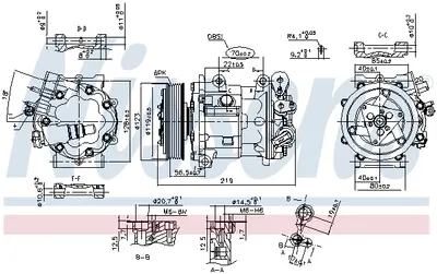 Compresor climatizare aer conditionat potrivit CITROEN C5, C5 II, C5 III, C6; PEUGEOT 407, 508, 508 I, 607; RENAULT LATITUDE 1.5D-3.0D 05.04