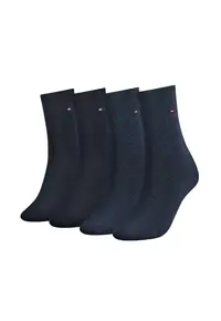 Set de sosete lungi cu monograma discreta - 4 perechi - Albastru