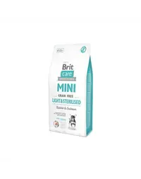 BRIT Care Grain Free Mini Light&Sterilised hrana uscata caini adulti talie mica cu tendinta de ingrasare, somon si iepure 2 kg