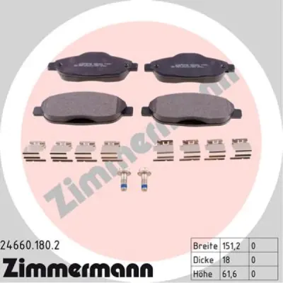 Set placute frana, frana disc ZIMMERMANN 24660.180.2