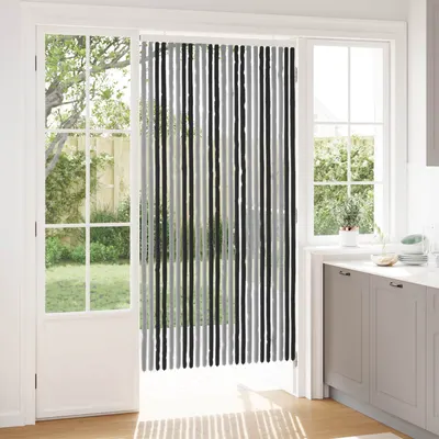 vidaXL Perdea pentru insecte din chenille Gri și negru 100 x 200 cm