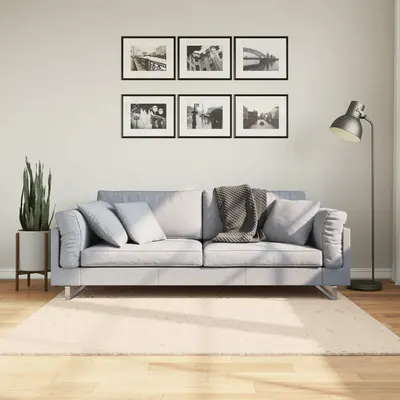 vidaXL Covor HUARTE, fir scurt, moale și lavabil, bej, 160x160 cm