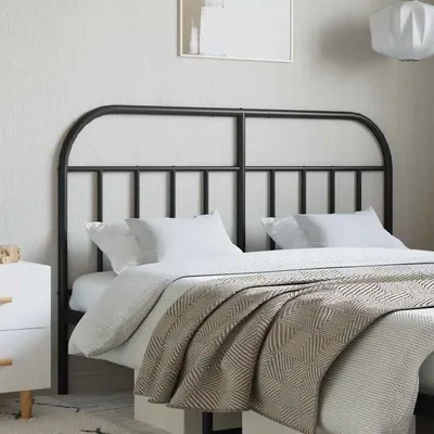vidaXL Tăblie de pat de schimb metalică, negru, 140 cm