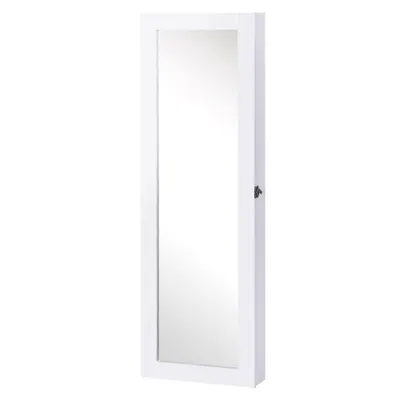HOMCOM Dulap pentru Bijuterii cu Oglindă, Montare pe Perete, Negru, 37x9.5x121 cm | Aosom Romania