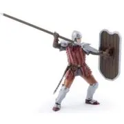 Figurina Papo cavaler cu sulita si scut maro