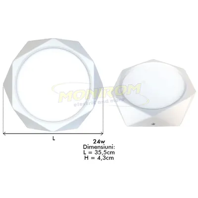 Diamond – Spot led aplicat 24w/alb/2700k *TV 0,25ron