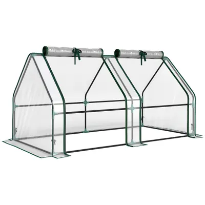 Outsunny Seră cu fereastră cu fermoar, seră din folie rezistentă la iarnă din oțel 180 x 90 x 90 cm Transparent | Aosom Romania