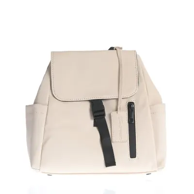 Rucsac casual crem cu design minimalist si detalii negre
