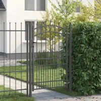 vidaXL Poartă de gard cu țepi EMMEN 200 x 100 cm Gri