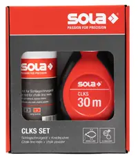 Set aparat de trasat cu sfoară cu creta rosie CLKS, 30m + 230g - Sola-66114142