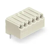 THT female header; 0.4 x 0.9 mm solder pin; angled; Pin spacing 3.5 mm; 6-pole; light gray