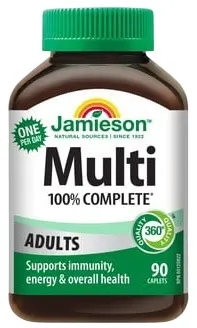 100% Complete Multi Multivitamine pentru adulți, 90 tablete, Jamieson