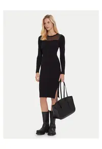 Rochie tricotata de dama negru - fabricata din material de calitate