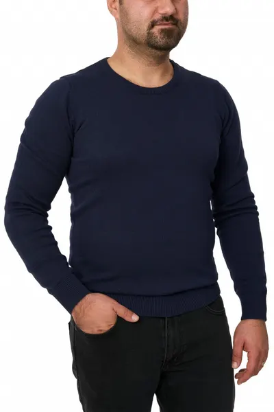 Pulover barbat la baza gatului, Glory, bleumarin (Marime pulover: 2XL)