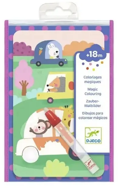 Set de joacă Djeco - Colorează imagini cu apă, Pe drum