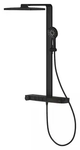 Sistem de dus Grohe SPA Aqua Pure 100961KF00, aparent, termostat, 400 mm, 3 functii, mat, Negru