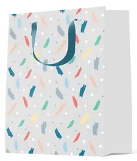 Sacosa de cadou S. Cool - gri deschis cu modele, L